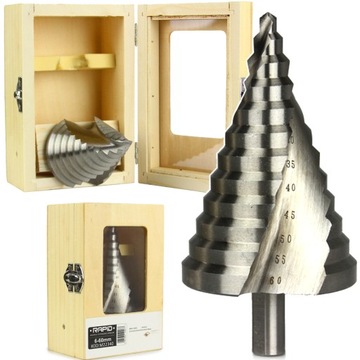 WIERTŁO STOPNIOWE STOŻKOWE SPIRALNE HSS 6-60 mm