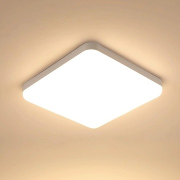 LAMPA SUFITOWA LED LAMPA PLAFON BIAŁY 3000K IP54 NOWOCZESNA DO SYPIALNI