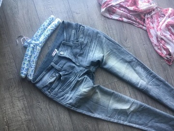 orsay spodnie dżinsy rozciągliwe zdobione 10 (38)