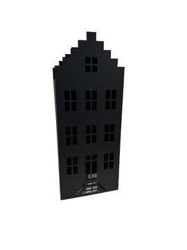 DOMEK LAMPION NA LED SWIECE LATARNIA MAŁY CZARNY LATARENKA LOFT 33 CM