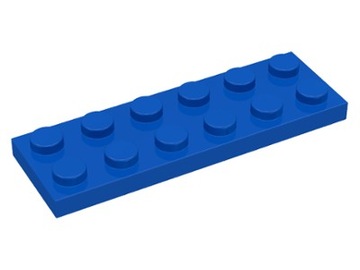 LEGO Płytka - plate 2x6 (3795) niebieska 5szt