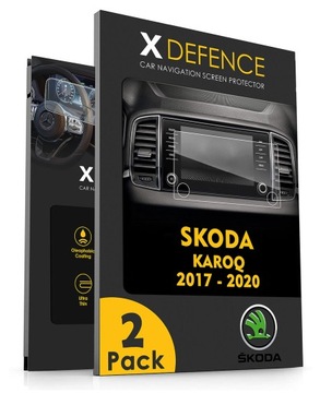2w1 SZKŁO OCHRONNE NA NAWIGACJĘ EKRAN DO SKODA KAROQ 2017-2020
