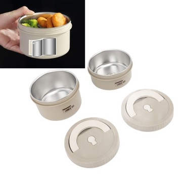 Ланч-бокс Bento круглый, коричневый, с RS