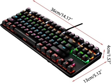 МЕХАНИЧЕСКАЯ ИГРОВАЯ КЛАВИАТУРА TKL СО СВЕТОДИОДНОЙ ПОДСВЕТКОЙ RGB ДЛЯ ГЕЙМЕРОВ