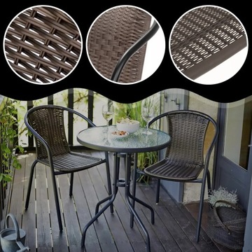 2x ТЕРРАСНЫЙ СТУЛ ТЕРРАСНЫЙ САДОВЫЙ СТУЛ КОМПЛЕКТ САДОВОЙ МЕБЕЛИ ТЕХНОРАТАН