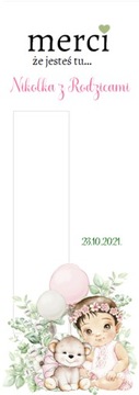 podziękowania na Merci urodziny chrzest roczek