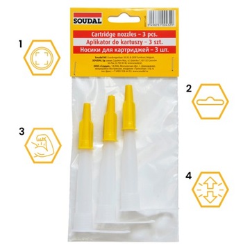 НАБОР АППЛИКАТОРОВ КАРТРИДЖЕЙ ИЗ 3 ШТ. SOUDAL