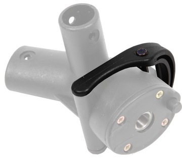 Blokada obrotnicy koła wózka dziecięcego