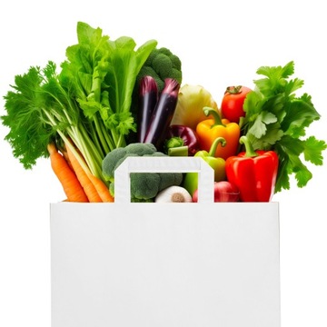 БУМАЖНЫЙ ПАКЕТ БЕЛЫЙ 260/140/320мм 26/14/32см 50ШТ ЭКО + ПРИНТ