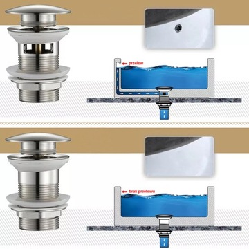 CLICK-CLACK РАКОВИНА CLAK CLAK ХРОМ ЛАТУНЬ АВТОМАТИЧЕСКАЯ БЕЗ ПЕРЕЛИВА