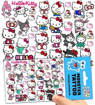 TATUAŻE ZMYWALNE TYMCZASOWE DLA DZIECI HELLO KITTY WZORY ORYGINALNE