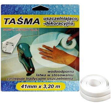 Taśma wannowa samoprzylepna uszczelniająca 41 mm do wanny wanien brodzika