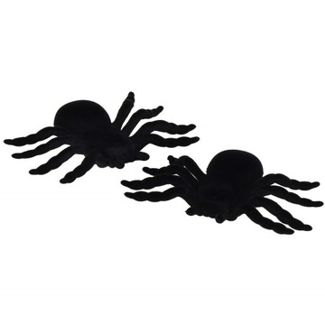 ИСКУССТВЕННЫЕ ПАУКИ ДЛЯ ХЭЛЛОУИНА ЧЕРНЫЕ 2 шт УКРАШЕНИЕ БОЛЬШОЙ СТРАШНЫЙ ОРНАМЕНТ
