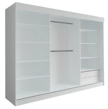 МИЛАН ШКАФ - 3D 210 CM - БЕЛЫЙ (2x lacobel) - шкаф с зеркалом