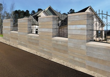 Блок заборный, 85х25х15, графит и белый