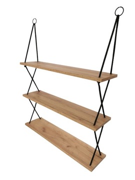 Полки подвесные на веревках 60х20 дуб сонома