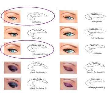 ШАБЛОНЫ ДЛЯ ВЕРХНЕЙ ЛИНИИ ПОДВОДКИ ГЛАЗ КОШАЧИЙ ГЛАЗ №3