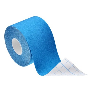 TAŚMA KINEZJOLOGICZNA DO KINESIOTAPINGU CIAŁA TEJPY 5cm x 5m NIEBIESKA