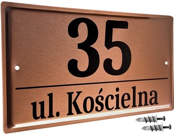 TABLICZKA ADRESOWA - STAL NIERDZEWNA - MIEDŹ - UV