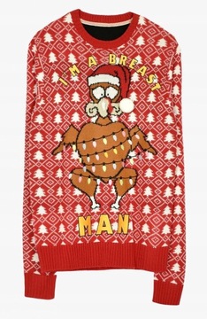 Brave Soul męski świąteczny sweter M kurczak