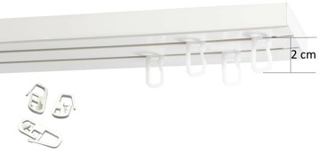 Двойной потолочный карниз из ПВХ, 240 см, 2-х направляющий потолочный рельс