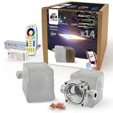 14x Świecąca Kostka Brukowa LED Creativ RGB+CCT