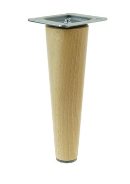 1x Noga do mebli, stolika drewniana, bukowa lakier prosta zestaw 20 cm