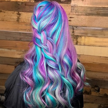 3 СИНТЕТИЧЕСКИХ ВОЛОСА ДЛЯ КОСИЦ ЦВЕТНОЙ BRITAIN RAINBOW НАРАЩИВАНИЯ 130 СМ