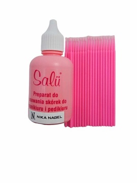 Zestaw Salu 50 ml płyn do usuwania skórek i mikroaplikatory 20szt