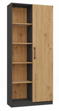 REGAŁ BIURO SZAFA POKÓJ SALON RD-80 ANTRACYT/ARTISAN