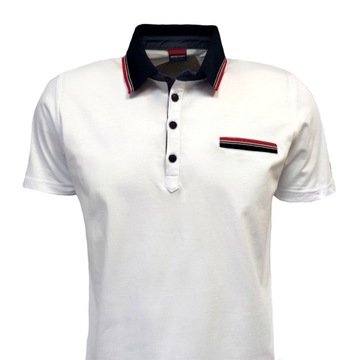 Koszulka polo męska biała sportowa t-shirt XXL