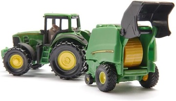 SIKU 1665 Traktor John Deere z prasą | skala 1:87