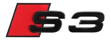 AUDI S3 EMBLEMAT ZNACZEK SYMBOL NAKLEJKA NA TYŁ CZARNY