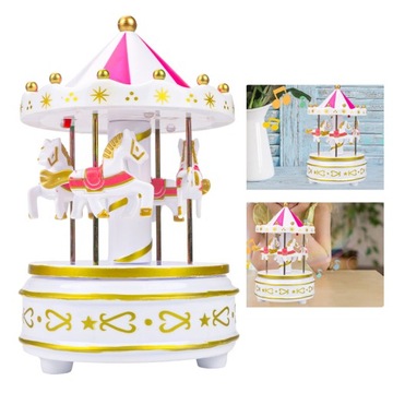 КАРУСЕЛЬНАЯ РОЖДЕСТВЕНСКАЯ МУЗЫКАЛЬНАЯ ШКАТУЛКА 11 Х 18 СМ ДЛЯ УКРАШЕНИЯ ИЛИ В ПОДАРОК
