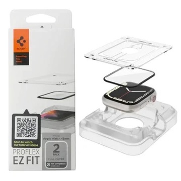SZKŁO HYBRYDOWE RAMKA SPIGEN APPLE WATCH 45mm 2SZT