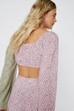 KONTRAST PRINT WHR XXH__XXS NASTY GAL WIĄZANY TOP