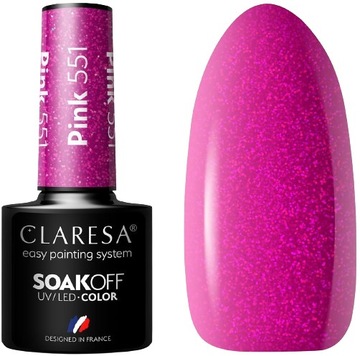 LAKIER HYBRYDOWY PINK 551 -5g CLARESA Gęsty