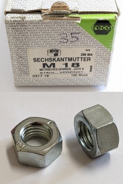 NAKRĘTKA 6-KĄTNA M18x15 DIN934 ocynk kl.8 35szt