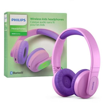 SŁUCHAWKI BEZPRZEWODOWE BLUETOOTH NAUSZNE DLA DZIECI PHILIPS USB C RÓŻOWE