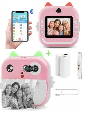 APARAT CYFROWY NATCHMIASTOWY Z DRUKARKĄ DLA DZIECI GRY ROLKI