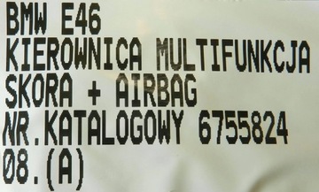 BMW E46 97-05 VOLANT KŮŽE MULTIFUNKČNÍ + AIRBAG 6755824