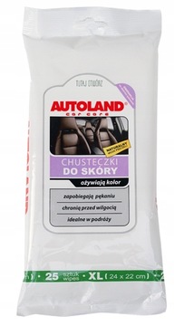 AUTOLAND - Chusteczki do skóry 25 szt SUPER JAKOŚĆ