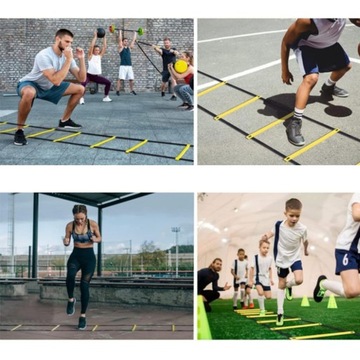 Лестница тренировочная для упражнений на координацию в футболе, 6 м, с 12 конусами