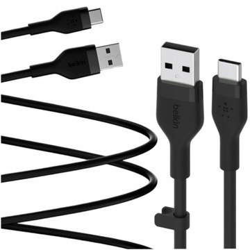 Belkin Kabel Boost Flex USB-A do USB-C 2m Elastyczny i wytrzymały Z klipsem