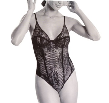 BODY KORONKOWE eleganckie zmysłowe CZARNE *L