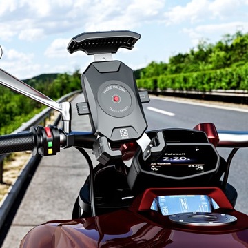 ДЕРЖАТЕЛЬ ДЛЯ МОТОТЕЛЕФОНА С ИНДУКТИВНЫМ ЗАРЯДНЫМ УСТРОЙСТВОМ + USB