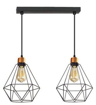 LAMPA WISZĄCA ŻYRANDOL SUFITOWA DIAMOND CZARNA LED