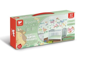 NAKLEJKI ŚCIENNE WESOŁA FARMA 65 elementów!