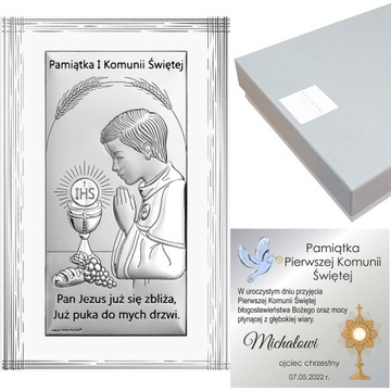 Pamiątka Pierwszej Komunii Świętej Prezent srebrny