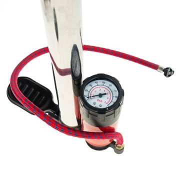 СТОЯЩИЙ ВЕЛОСИПЕДНЫЙ НАСОС С АВТОМОБИЛЬНЫМ МАНОМЕТРОМ